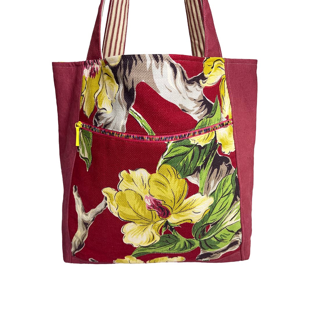 Up Island Bag – Floral on Magenta