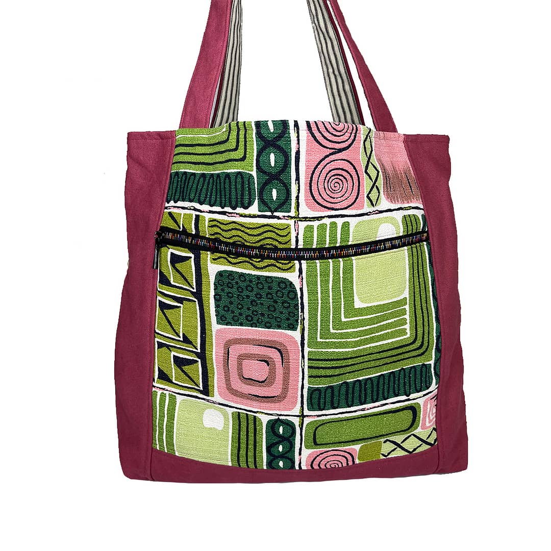 Up Island Bag – Pink and Green Abstract
