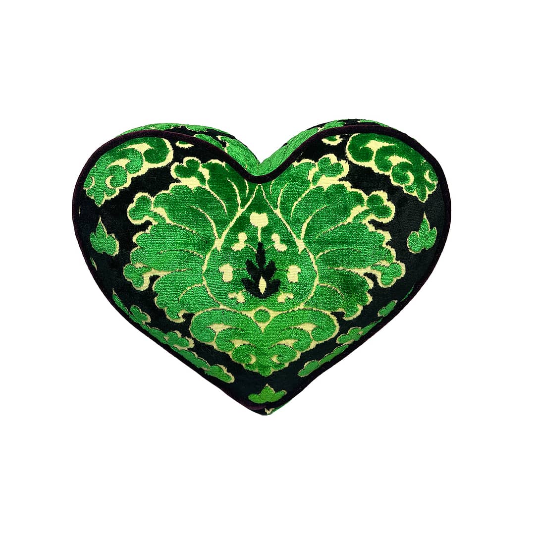 Heart Pillow Emerald Cut Velvet