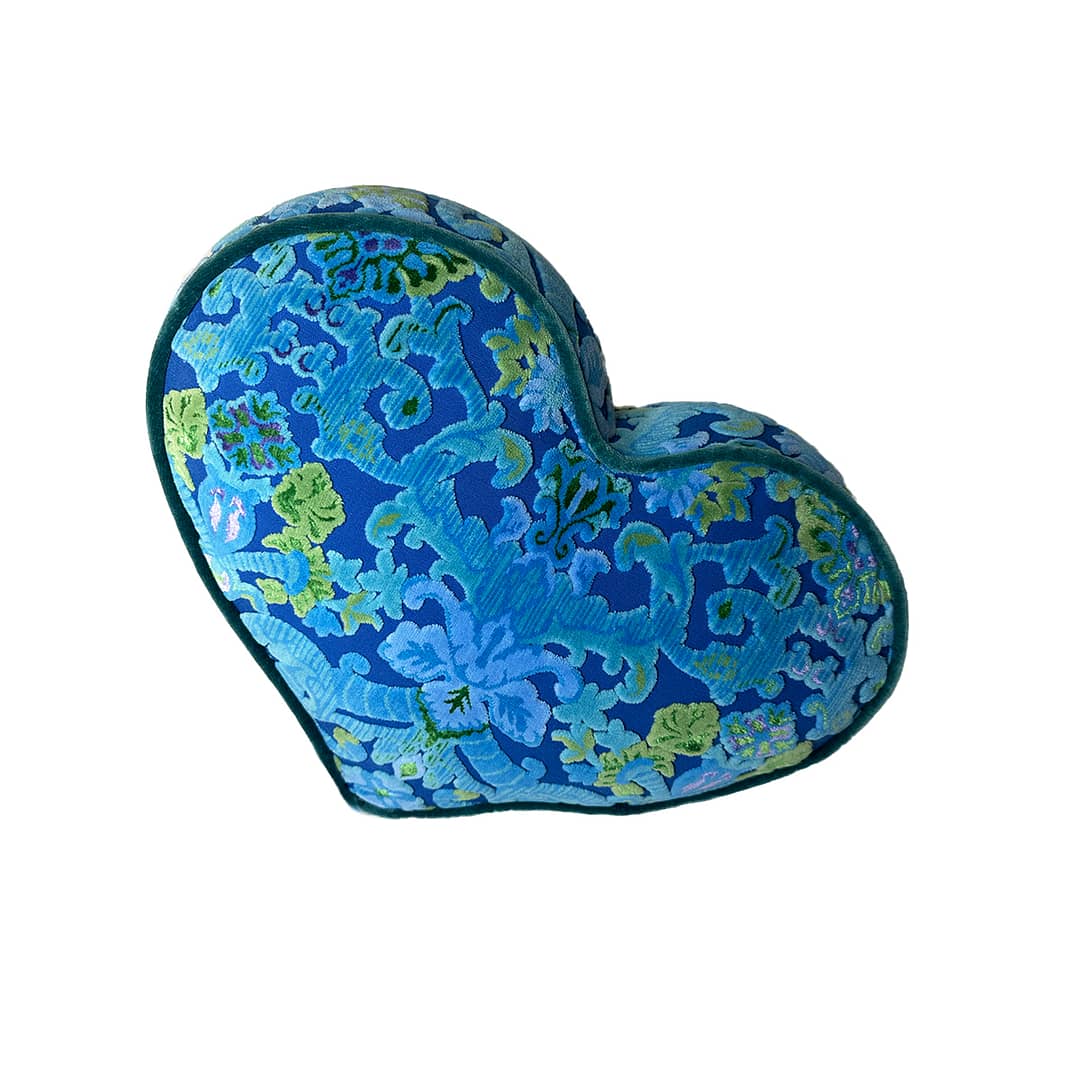 Heart Pillow Blue Tones