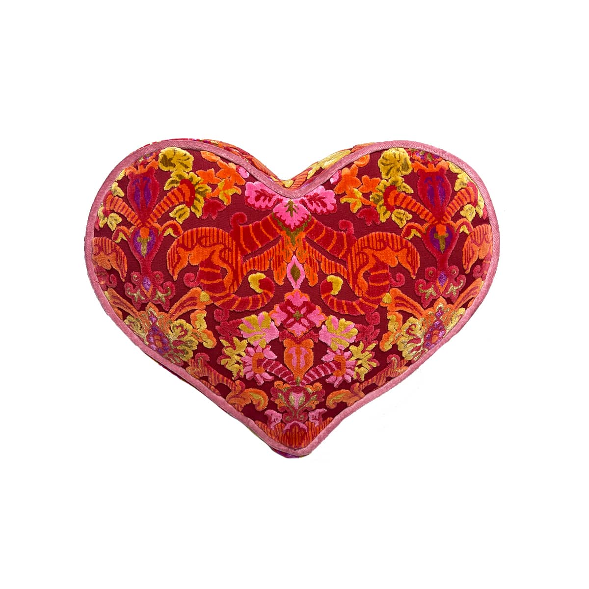 Heart Pillow Pinks and Tangerines