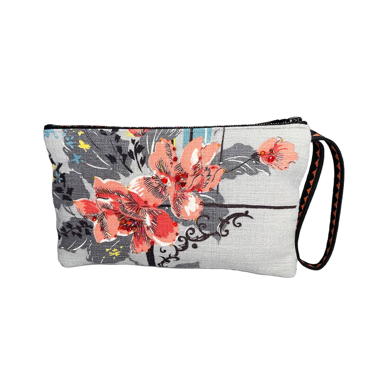 Hand-Beaded Clutch -Spring Floral