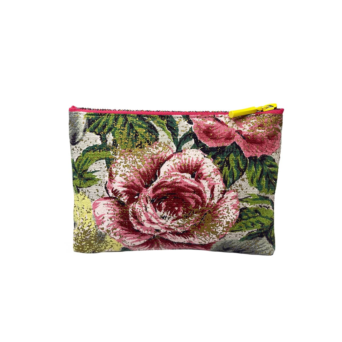 Pink Rose Printed Clutch Bag